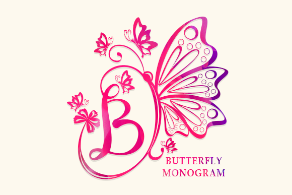 Butterfly Monogram: An Elegant Decorative Font for Editorial Design
